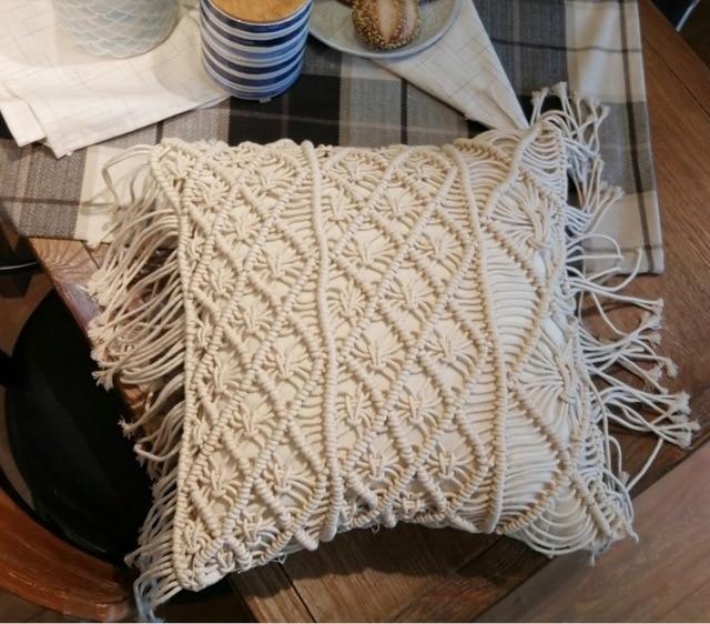 Cotton Linen Macrame Hand-woven Cotton Bohemia Cushion Cover