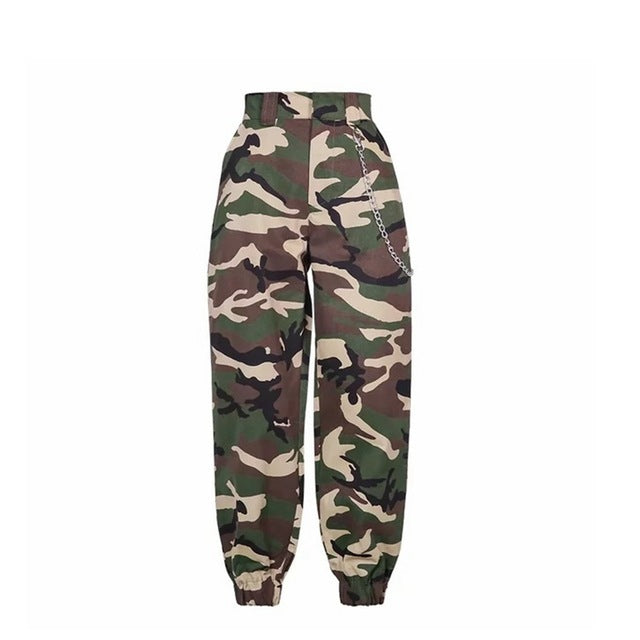 fashion woman cargo high waist joggers women camouflage sweatpants