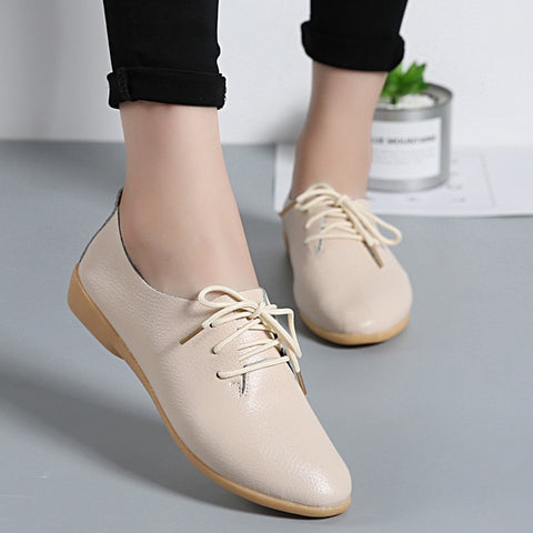 Genuine Leather Loafers Moccasins Soft Pointed Toe Casual Shoes