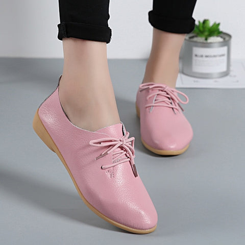 Genuine Leather Loafers Moccasins Soft Pointed Toe Casual Shoes