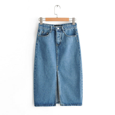 pocket lady mid calf high waist vintage skirt