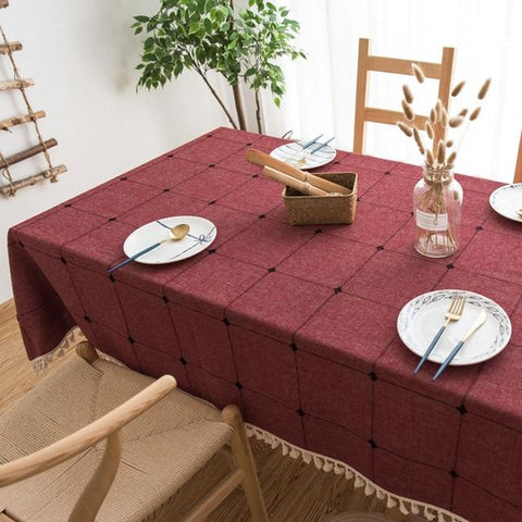 Dot Plaid Decorative TableCloth