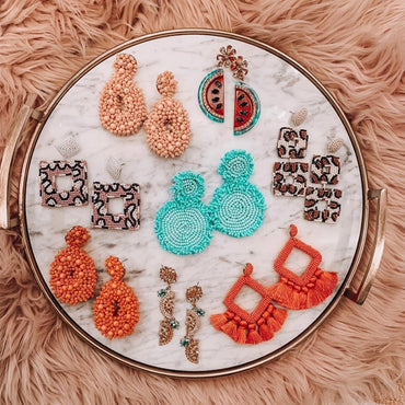 Trendy Boho Ethnic Colorful Dangle Drop Statement Earring