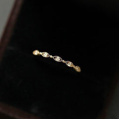 Simple Cute Mini Cubic Zirconia Light Finger Thin Ring