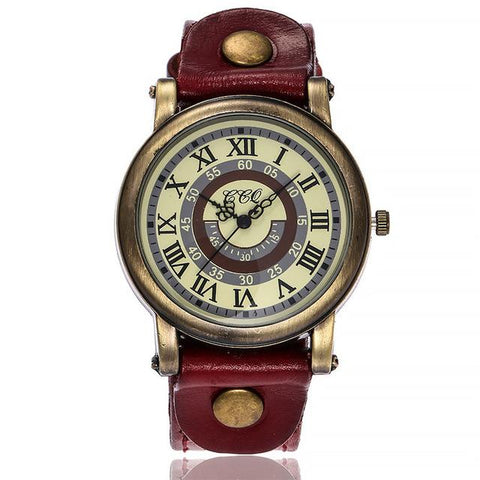 Vintage Women's Casual Quartz Leather Band v Strap Watch Analog Wrist Watch