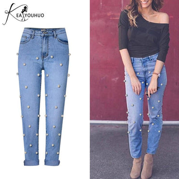 High Waist Denim  Boyfriend Jeans