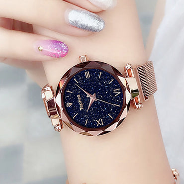 Fashion Magnetic Starry Sky Clock Wristwatch Quartz